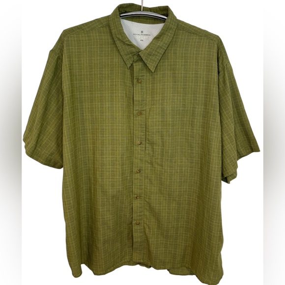 Royal Robbins Olive Green Plaid Men's Button Down Collared Shirt, XXL - Picture 1 of 10